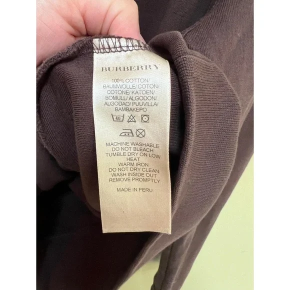 Burberry Brit Dark Brown Half Zip High Collar Embroidered Logo Sweatshirt Medium - Picture 6 of 10